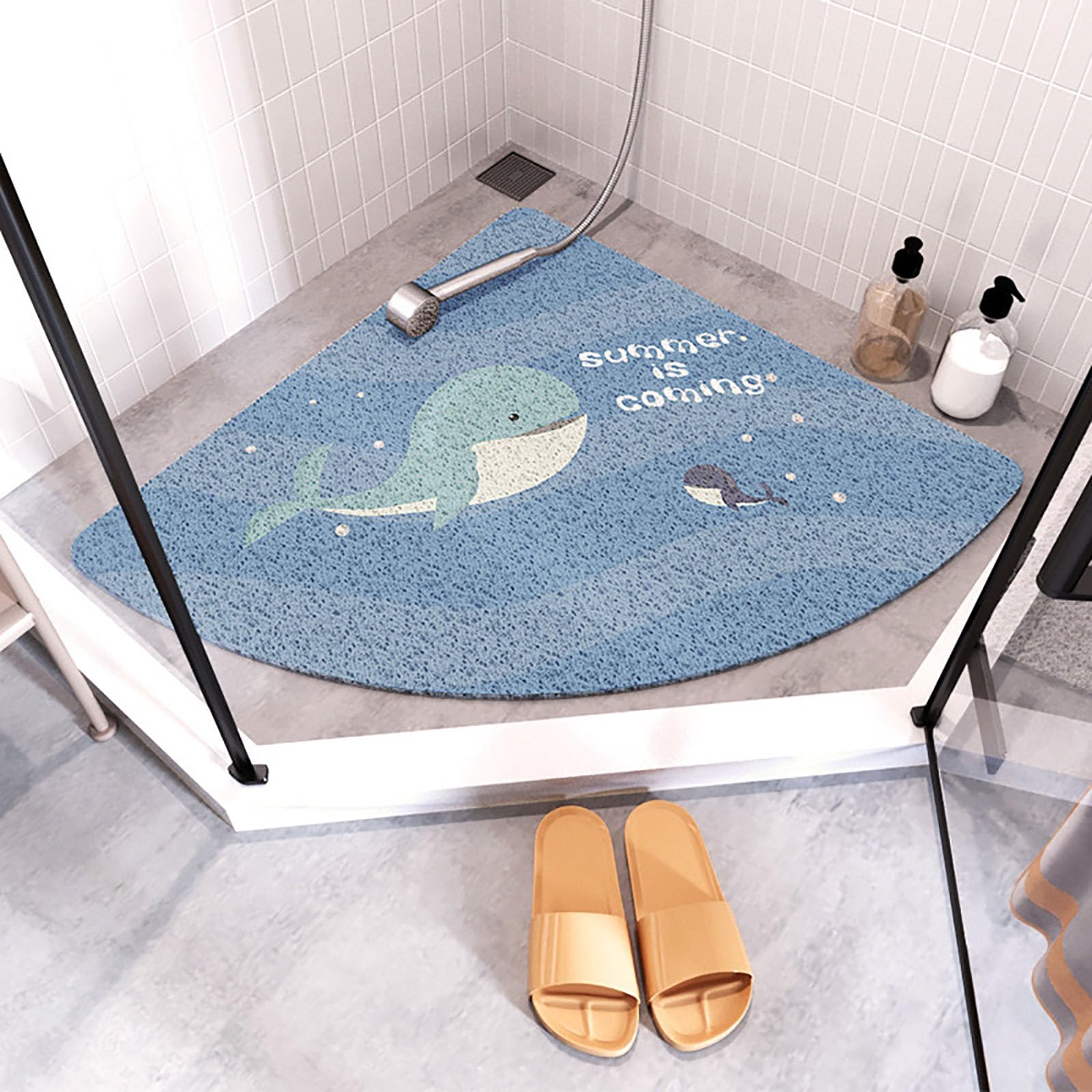 Alfombrilla de Ducha Antideslizante para bañera, Esponja de baño, antisector, Textura Suave, Secado rápido, Orificios de Drenaje, Orificios de Drenaje en el Interior de la Ducha o