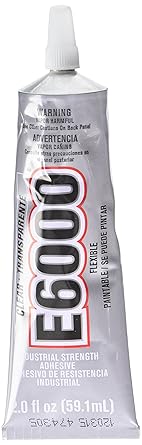 Eclectic Products Inc Metal, Glass, Fiberglass Masonry and Concrete Clear Carded E-6000 Adhesive -2 Oz