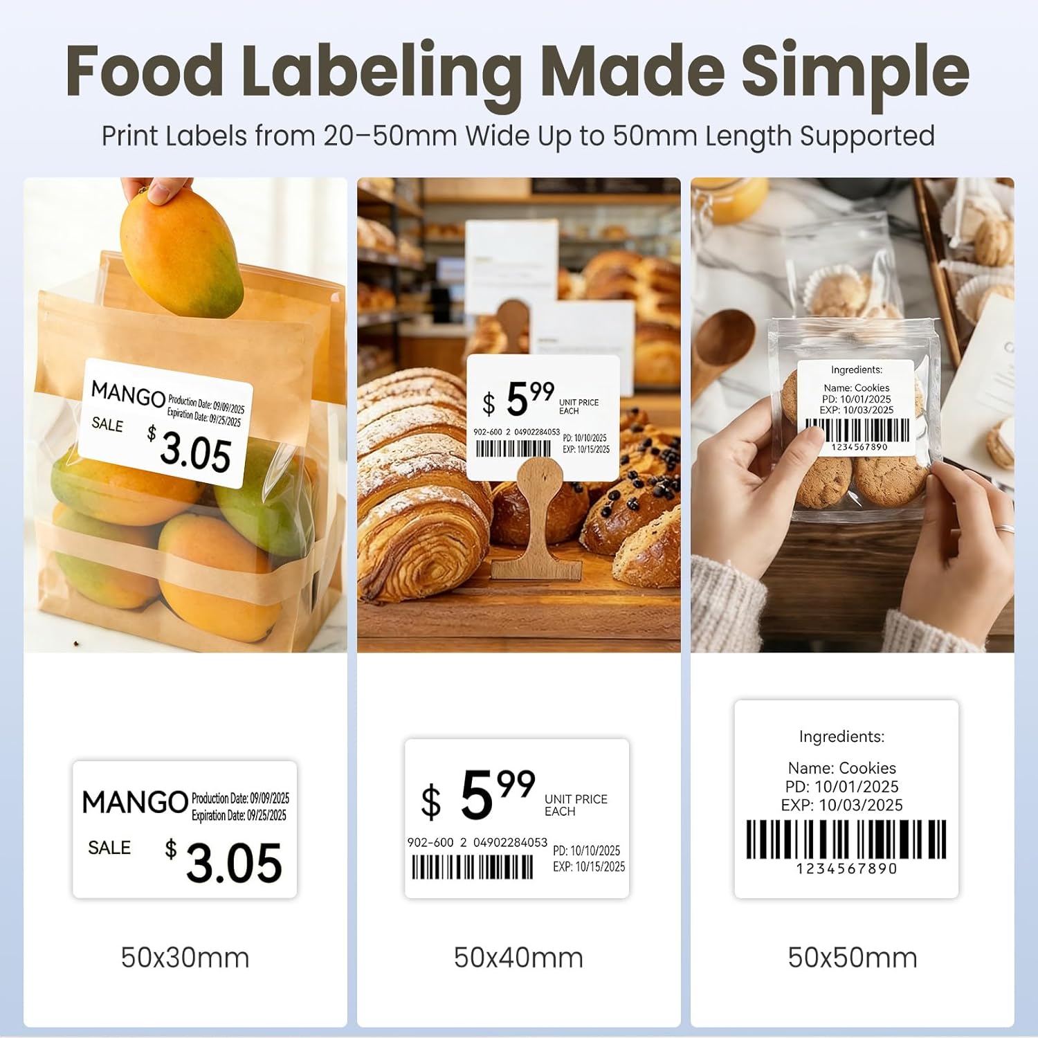 Portable Thermal Printer, Bluetooth Label Maker Machine with Tape, Barcode & Small Receipt Printing Mode, USB Wireless, Compatible with Android iOS Windows macOS