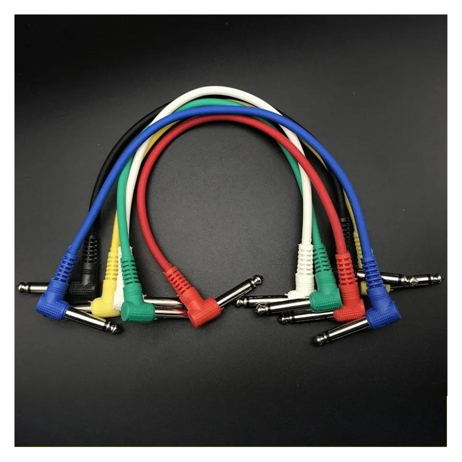 Kabel audio do gitary Kabel do pedałów efektowych 30 cm ekranowany redukujący hałas do gitar elektrycznych