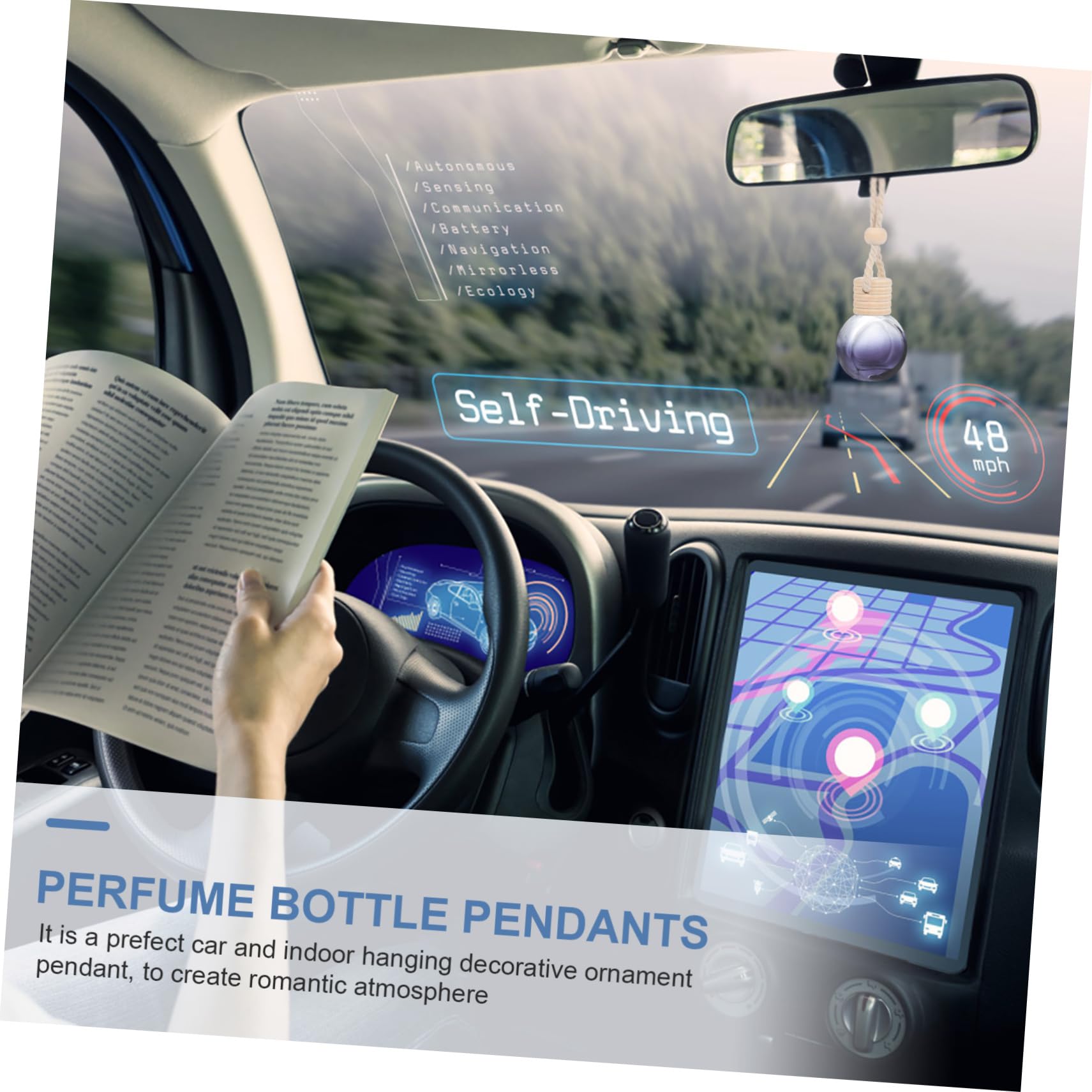 Botella Colgante de Perfume para Coche Negra 8ml 20 Piezas