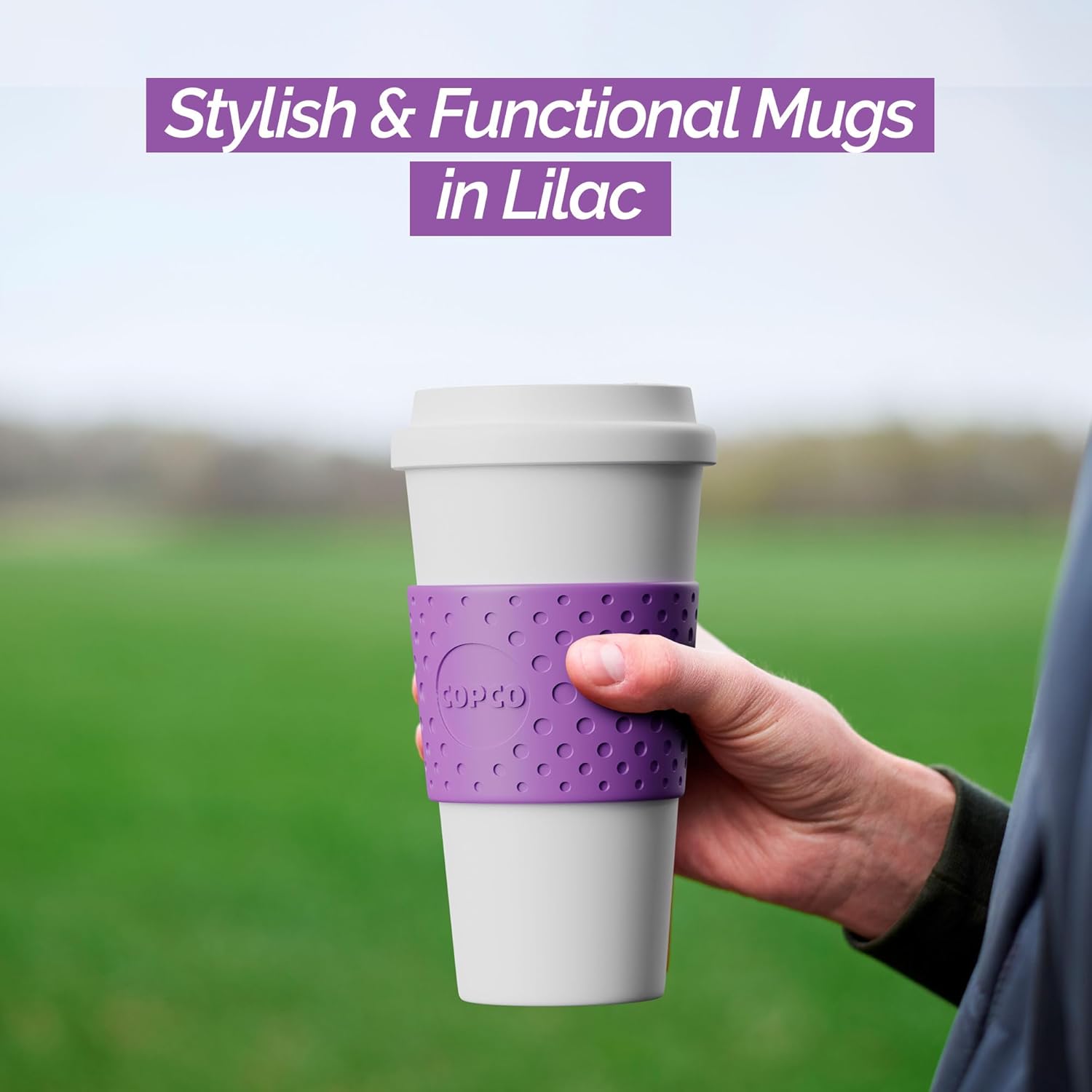 Copco Acadia Travel Mug Set of 2-16 oz, BPA-Free Insulated Coffee Cup with Double-Wall Insulation, Secure Lid & Non-Slip Rubber Grip - Microwave & Dishwasher Safe (Lilac)