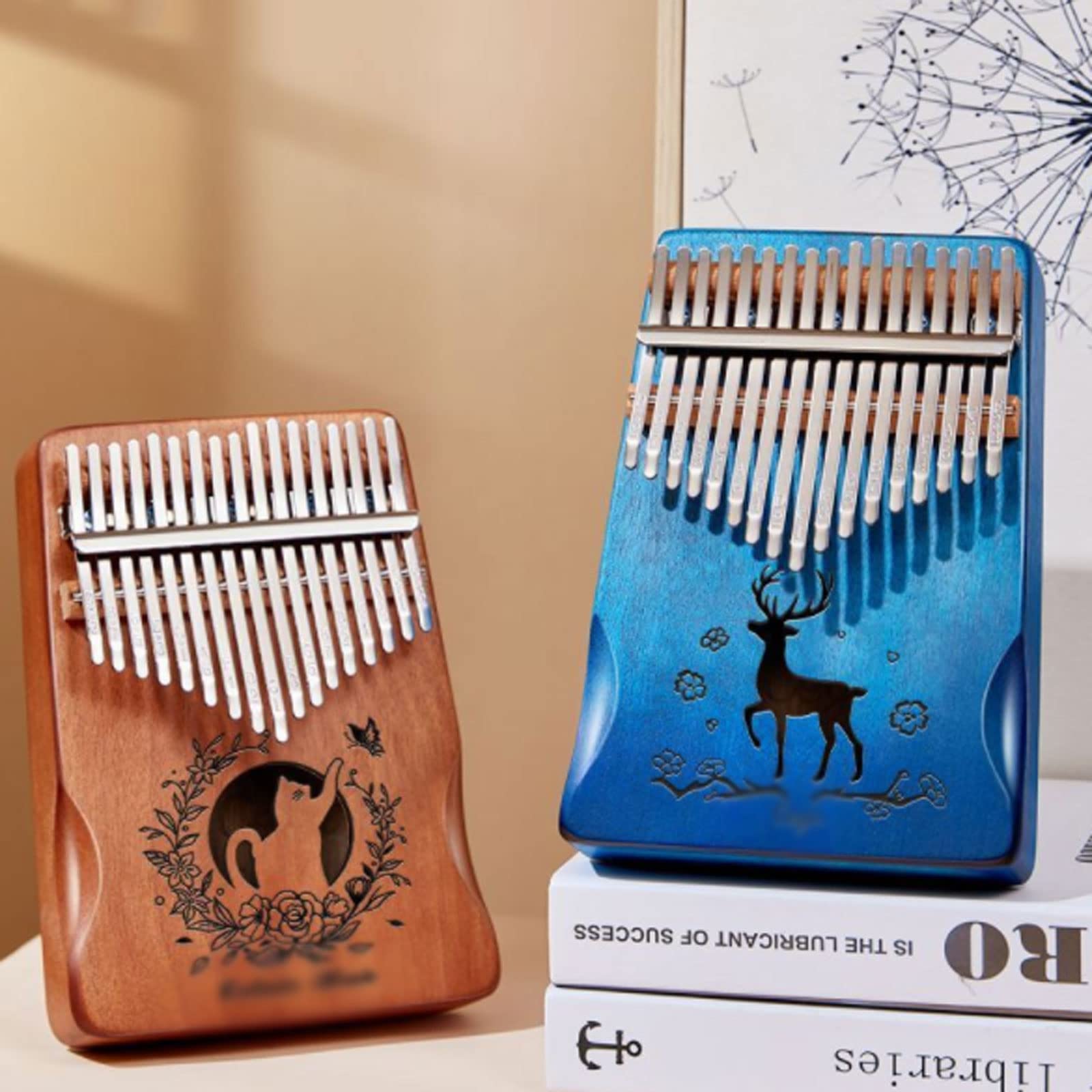 Suono Squisito Thumb Piano 17 Tasti in Legno di Mogano, per Strumento Musicale a percussione per Principianti, Pianoforte a Dito Portatile, Regali Musicali Facile da Giocare