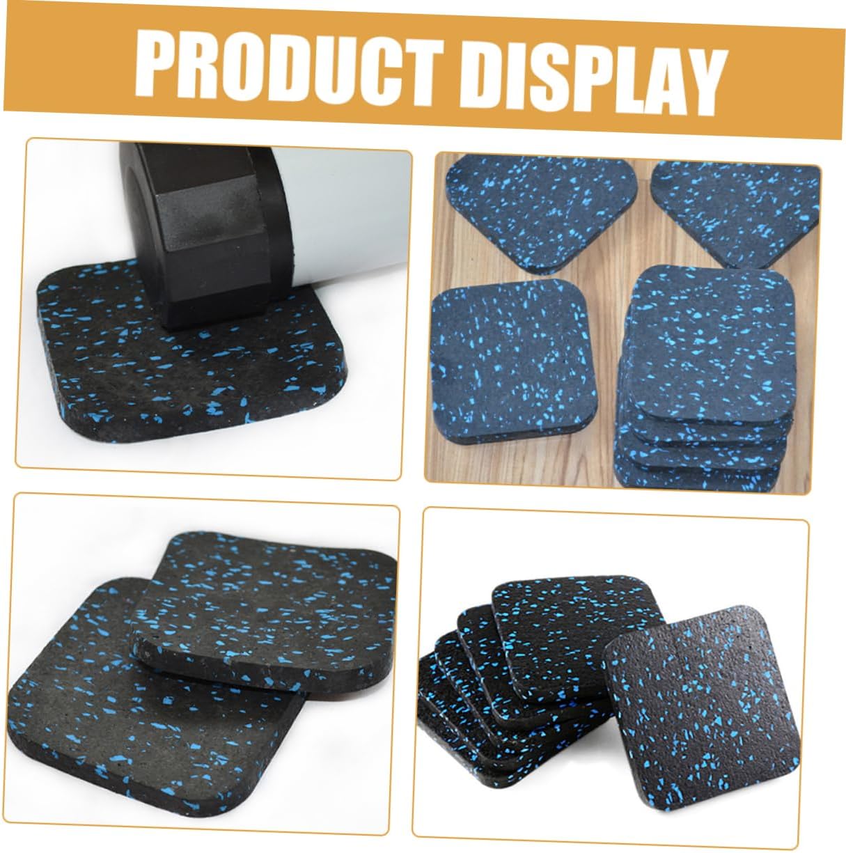 8pcs Treadmill Mats Noise Reduction Rubber Floor Protectors for Gym Equipment Suitable for Hardwood Floors Anti-Slip Exercise Pads for Home Fitness