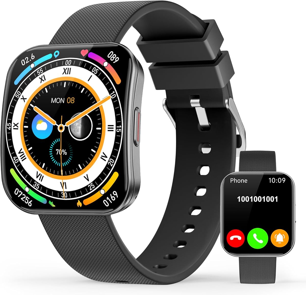 Smart Watch for Men Women, AI Dial, AI Q&A, NEW 1.85"HD AMOLED Curved Display Fitness Watch with Blood Pressure/MET/Sleep/Heart Rate Monitor, Bluetooth Calls, 120+ Sports Depth Waterproof Smartwatch