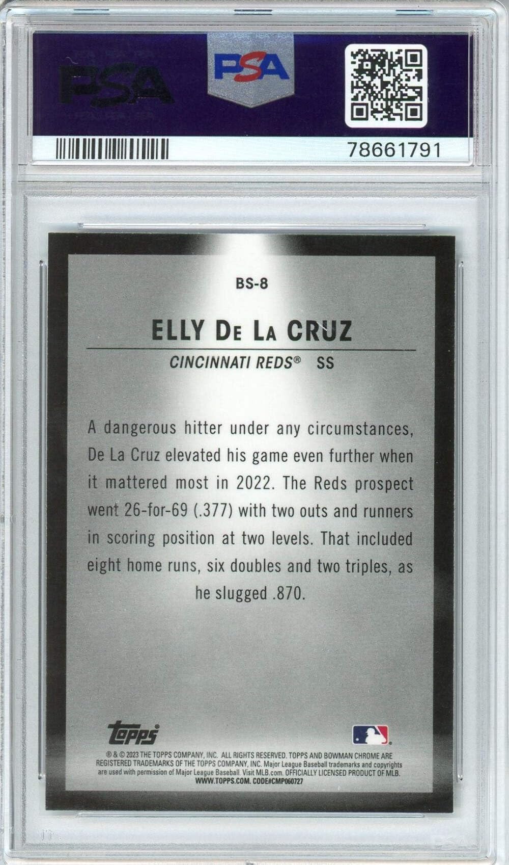 Amazon.com: Graded 2023 Topps Bowman Elly De La Cruz #BS8