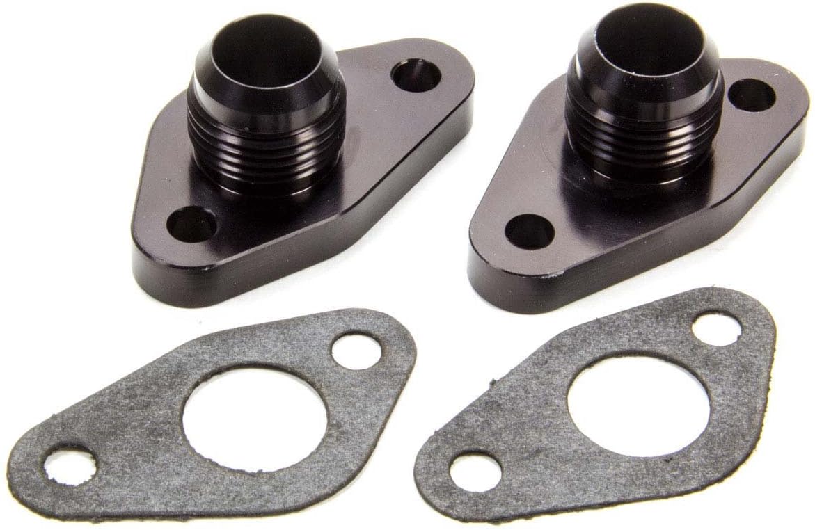 Meziere WP8212ANS -12AN Water Port Adapter for Small Block Ford, Black, Pair