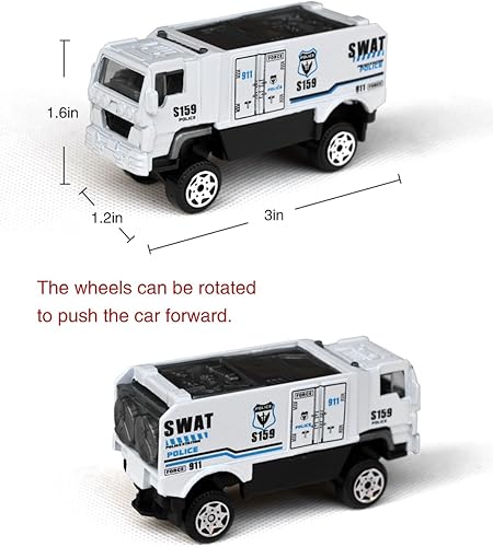 Miniatura 5 de Tianmei 6 coches en 1 Set Policía Estilo 187 aleación Diecast Vehículo Modelos Colección Niños Juguetes, Policía Asalto Coche Camión Vehículo
