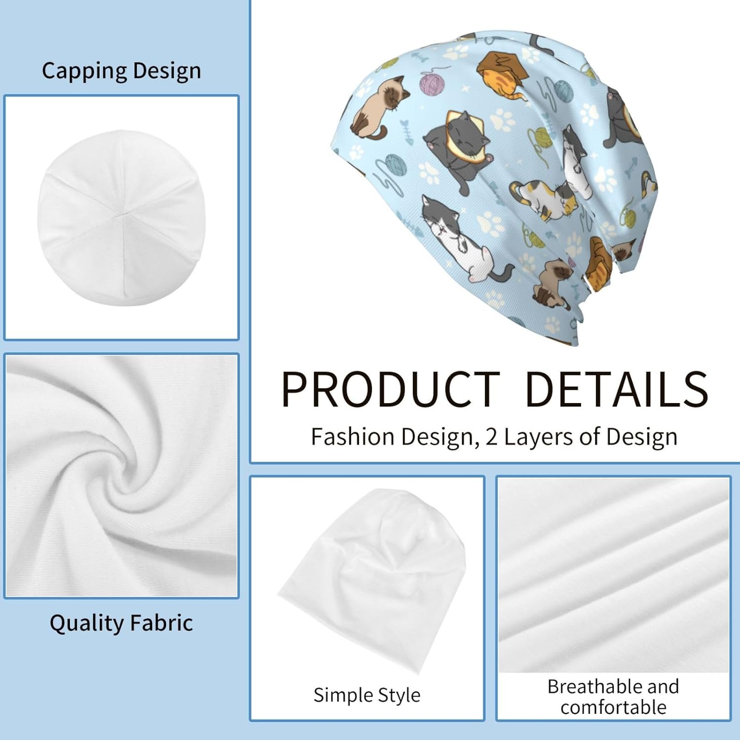 Beanie Chemo Hats Cancer Headwear Skull Hat Knitted Hat Nightcap Skull Cap for Women Men - Image 2