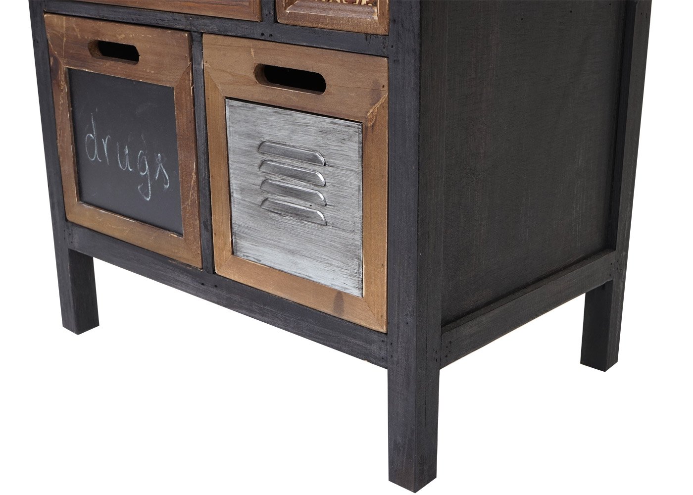 Mendler Apotheker-Schrank HWC-A43, Tanne Holz massiv Vintage, 78x55x35cm | Kommode, Patchwork