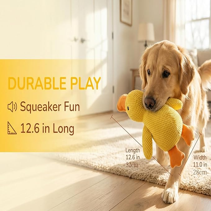 Juguete para perro JINTONE pato de peluche con chirrido miniatura 5