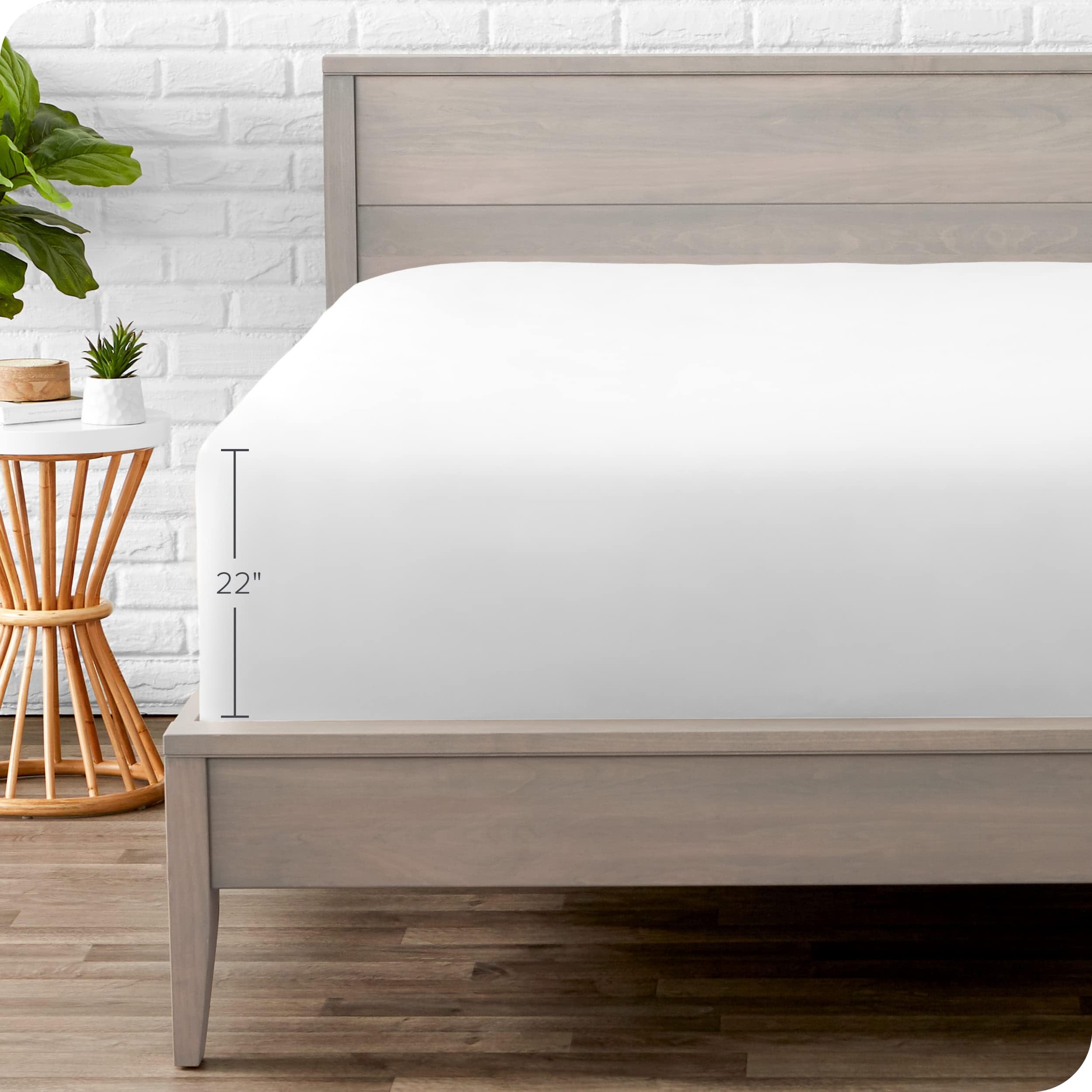 Bare Home Twin Extra Long Fitted Sheet - Extra Deep Pocket Fitted Sheet - Premium 1800 Microfiber - Ultra-Soft Wrinkle Free - Twin XL Deep Pocket Fitted Bottom Sheets (Twin XL - 22" Pocket, White)