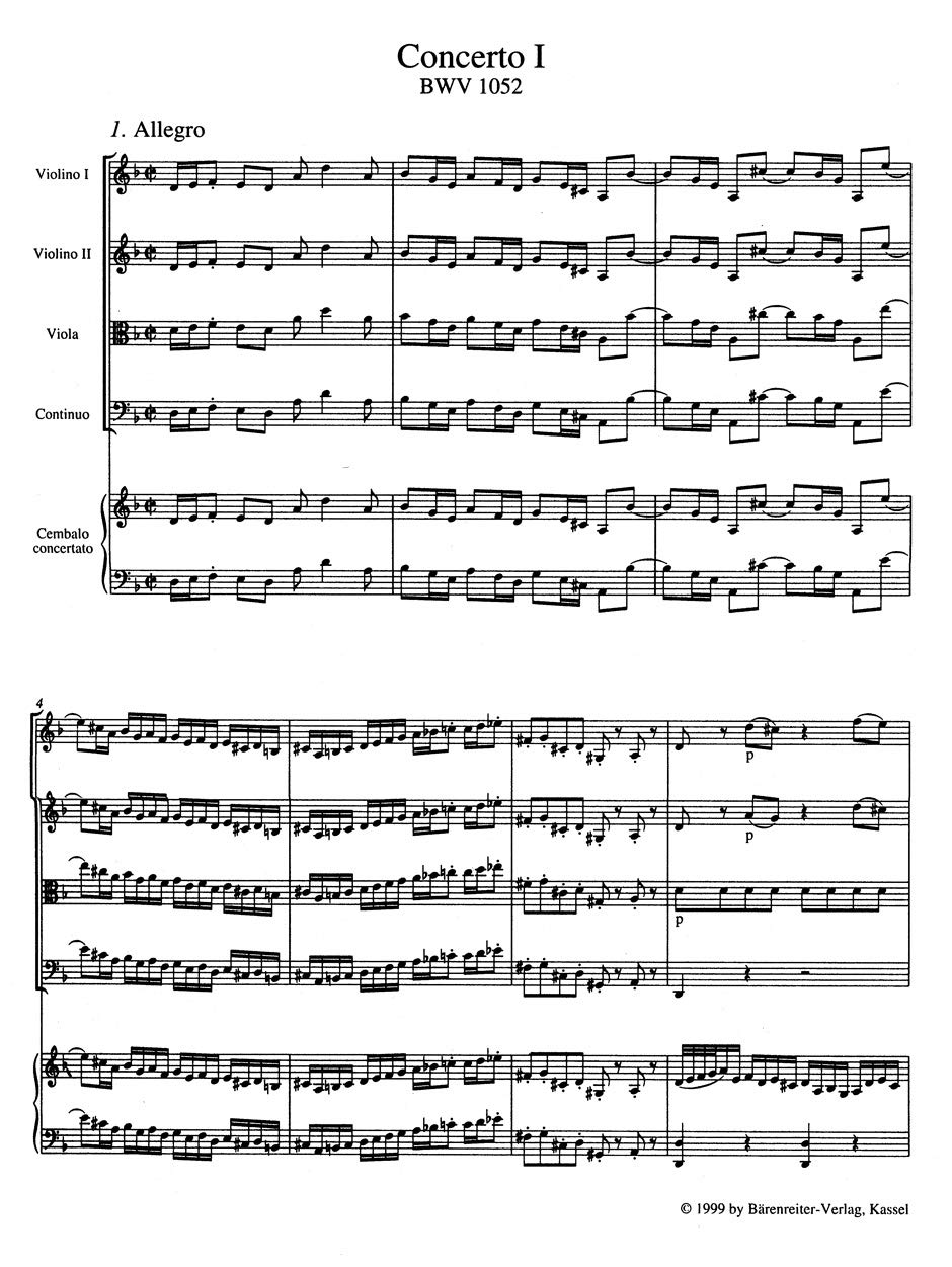 Concertos for Keyboard BWV 1052-1059 (Study Score) - Image 2