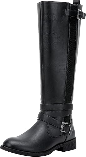 Vepose Botas altas hasta la rodilla para mujer 952 Stretch Riding Retro Fashion