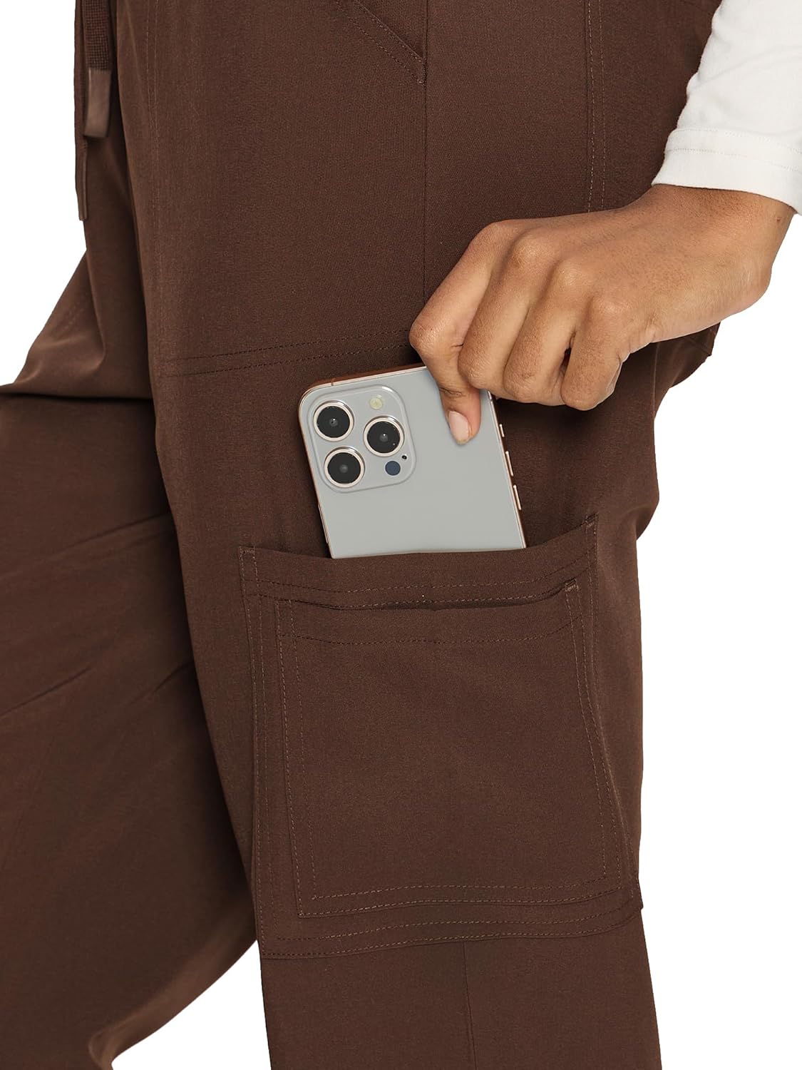 Scrubs for Women, V-Neck Scrubs Top & Cargo Pants with 12 Pockets, Yoga Waistband, 4 Way Stretch - Image 5