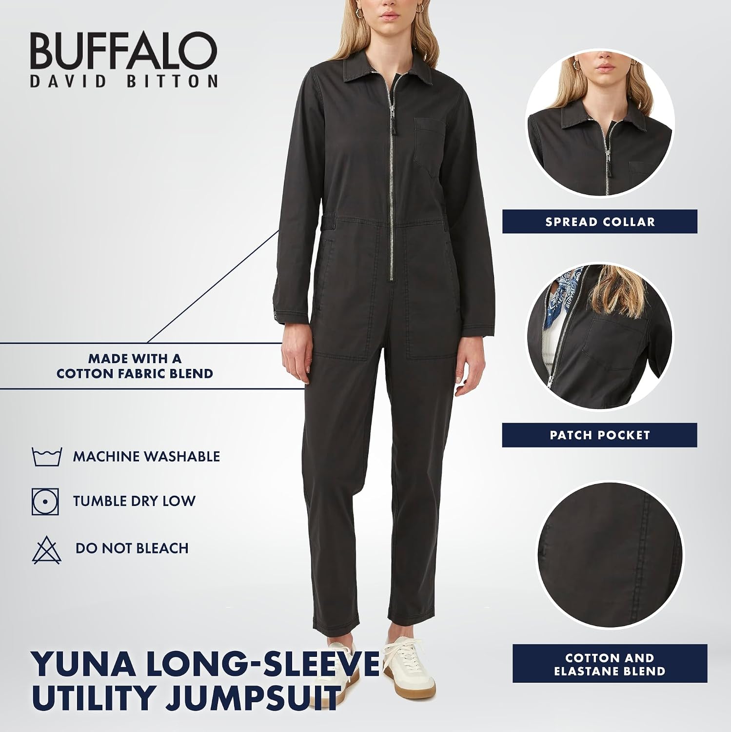 Buffalo David Bitton Women's Yuna Ls Utility Jumpsuit