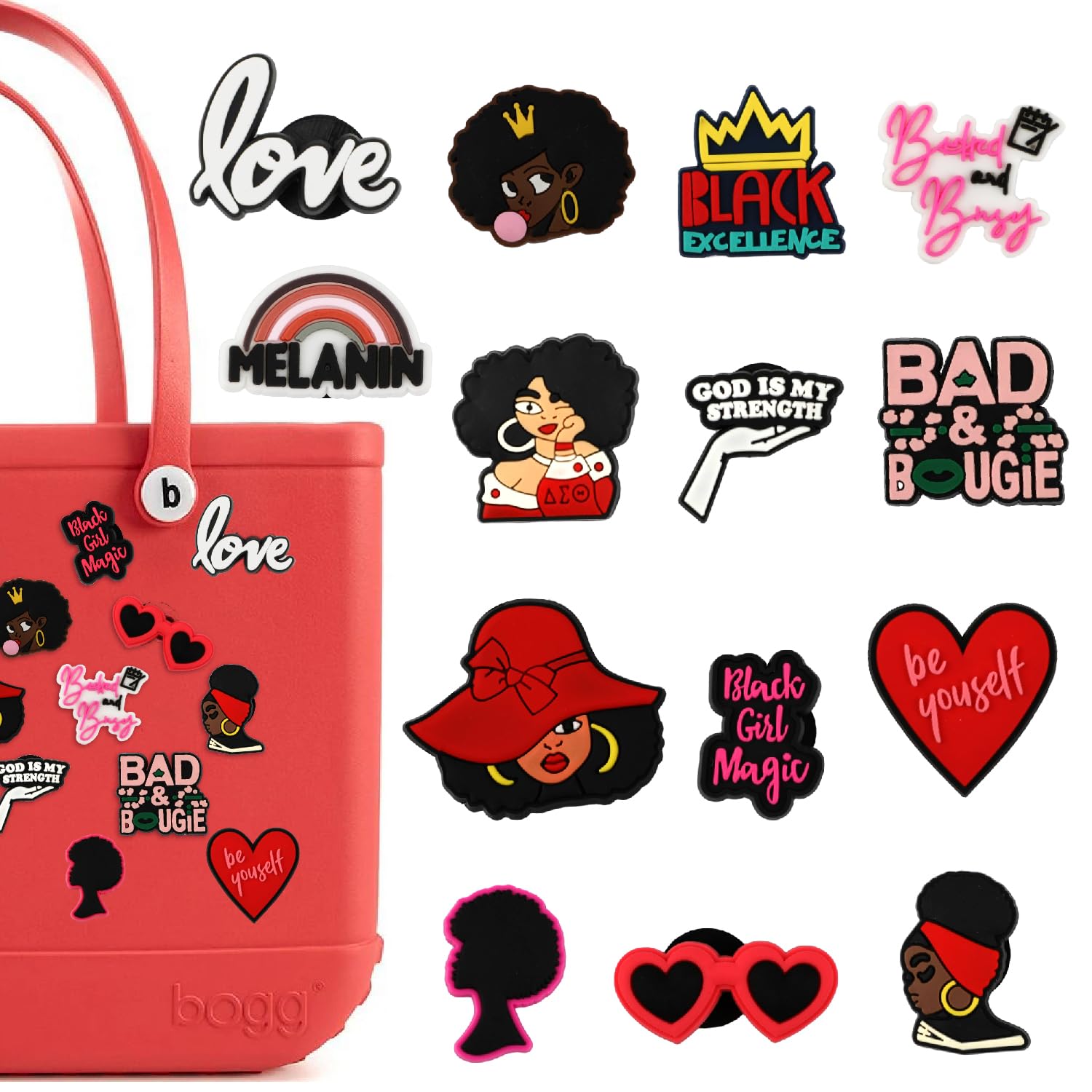 Ethanberg Charms for Bogg Bag, Cute DIY Accessories for Beach Bag, Rubber Tote Beach Bags Decorative Charm for Girls Women