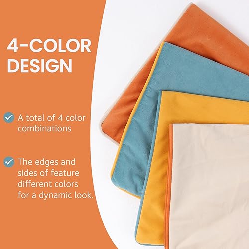 Miniatura 2 de Mecatny Juego de 4 fundas de almohada de terciopelo suave de 18 x 18 pulgadas, fundas de almohada decorativas coloridas para sofá cama, fundas de
