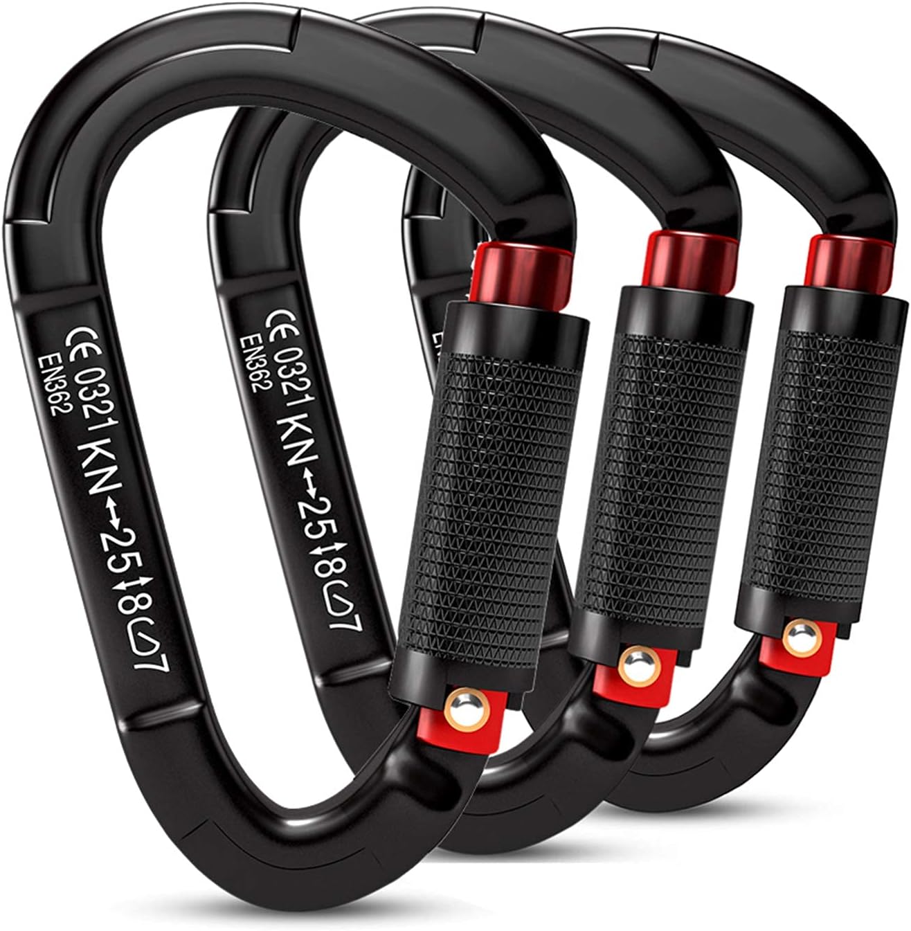 RIGINADOHeavy Duty Climbing Carabiners, 25KN Auto Locking Rock Climbing Carabiners Clips for Hammocks, Swing, Locking Dog Leash and Harness, Camping, Hiking & Utility