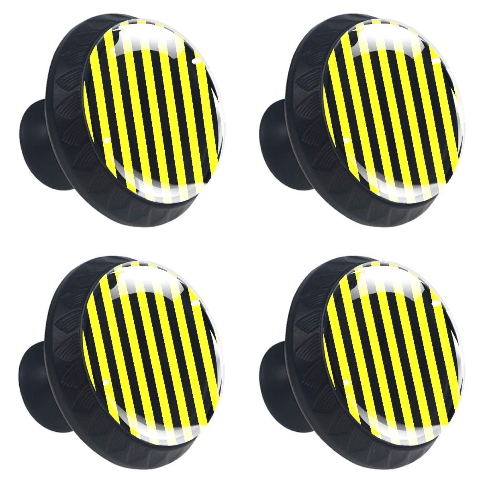 Bouton de tiroir en cristal noir et jaune 30mm poignée de meuble armoire et placard