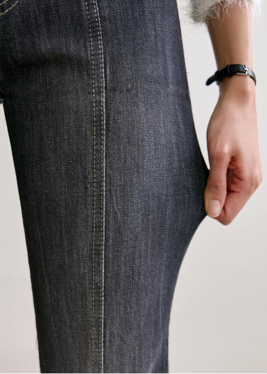 EMMIOL Mid-Low Rise Flare Jeans for Women, Y2K Baggy Boot Cut Flared Bootcut Wide Leg Womens Denim Pants Stretch - Image 5