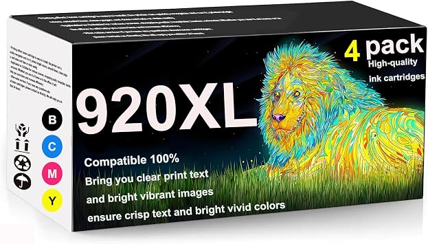 أحدث ترقية لخراطيش الحبر 920XL استبدال حزمة كومبو متوافقة عالية الإنتاجية لـ HP 920XL لاستخدامها في طابعة Officejet Pro 6000 E608a E609a E609n 6000 W 6500 بديل أسود سماوي أرجواني أصفر