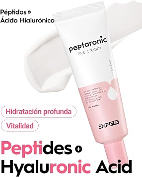 SNP Prep Peptaronic Eye Cream - Korean Anti-Aging Moisturizer for Eyes and Face with 6 Peptides and 5 Types of Hyaluronic Acid for Wrinkle Care - Increased Elasticity 25ml