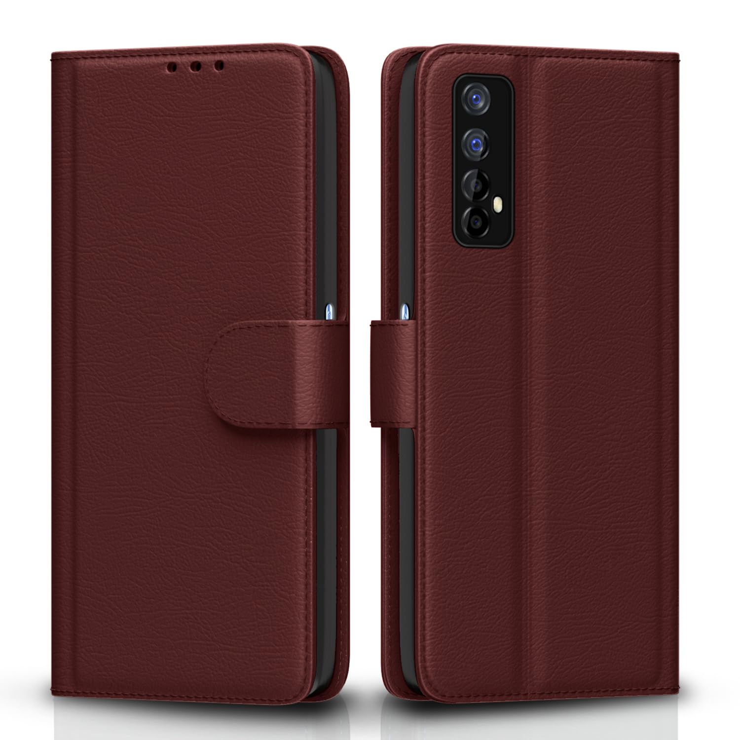 Realme 7 Flip Cover - Leather Wallet Case with Stand -1