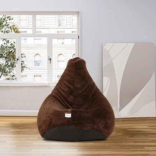Miniatura 2 de SATTVA - Puf clásico de piel sintética 5XL para adultos, solo fundas para puf grande (sin relleno), puff Love Sack de gran tamaño, cremallera