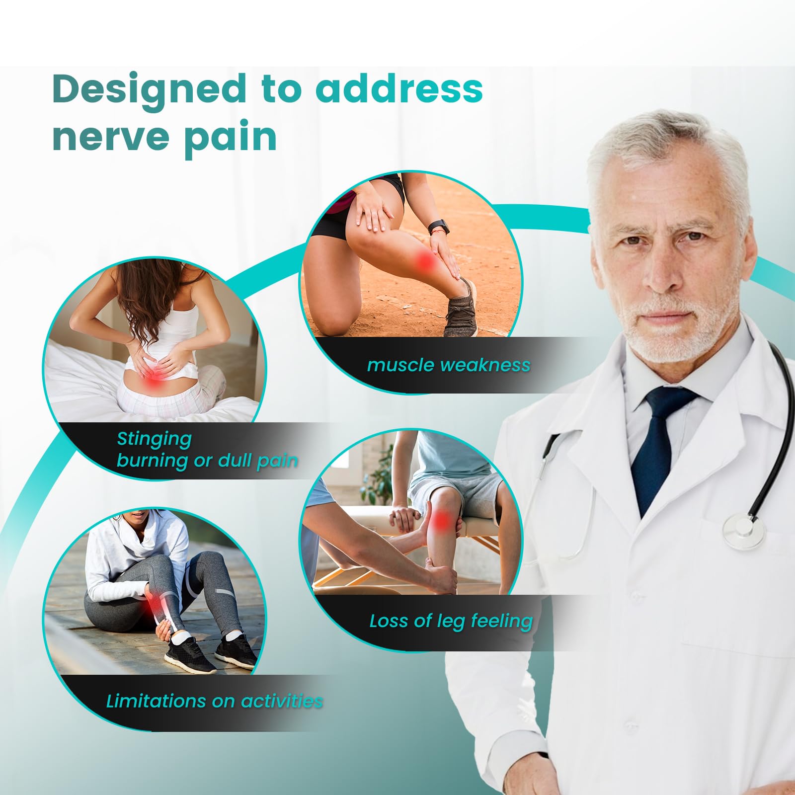 TASZOOS Sciatica Pain Relief Devices Brace, Uniex Upgraded Sciatic Nerve Ease Brace with Pressure Pads Targeted Compression for Sciatic Nerve Pain, Lower Back, & Hip - Knee Brace for Sciatic