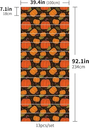 Miniatura 5 de Calcomanías autoadhesivas para escaleras, diseño de calabaza otoñal, despegar y pegar, calcomanías de vinilo para escaleras, calcomanías decorativas