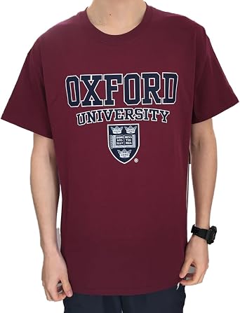 Official Oxford University Crest T-Shirt - Maroon - Official Apparel of the Famous Univeristy of Oxford
