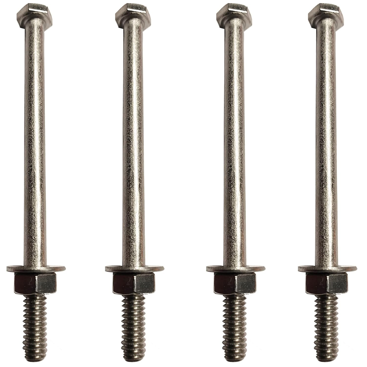 1/4" x 4" - 18-8 Stainless Steel Bolts - Shear Bolts + Nuts + Washers. 1/4" Machine Screws Hex Head 4 inch Stainless Steel (10)