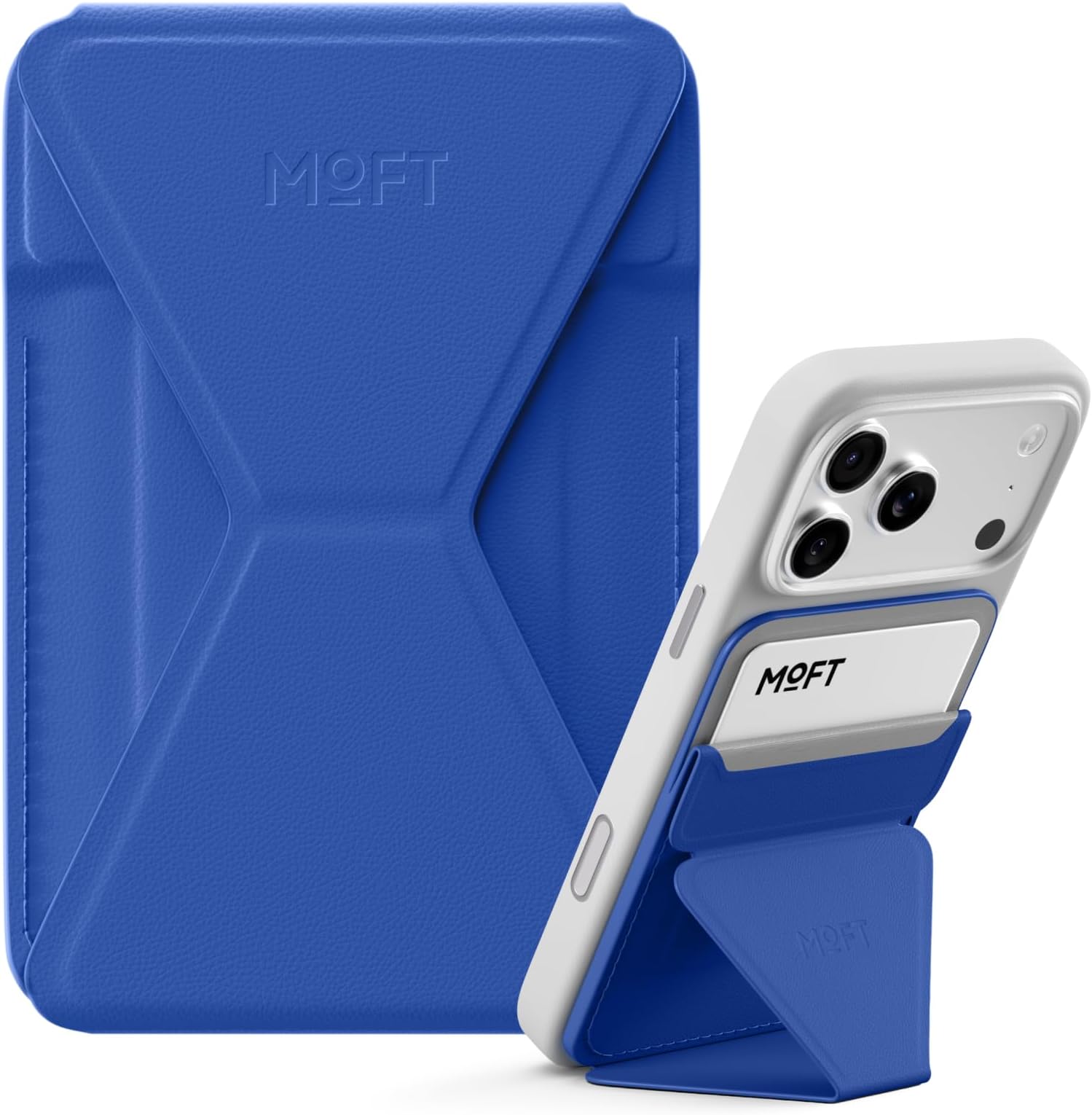 MOFT Magnetic Wallet Stand Compatible with iPhone 17/16/15/14/13/12 Series, Angle Adjustment & Magsafe Compatible MOVAS Phone Stand,Sapphire