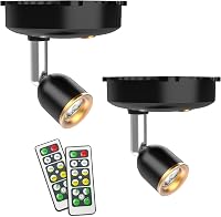 Shineled Beltéri LED Spotlámpa - Elemes Fali Világítás 4 Fényerőszinttel, Időzítővel, 4000K Meleg Fehér Fénnyel, Távirányítóval, 2 db Fekete 1