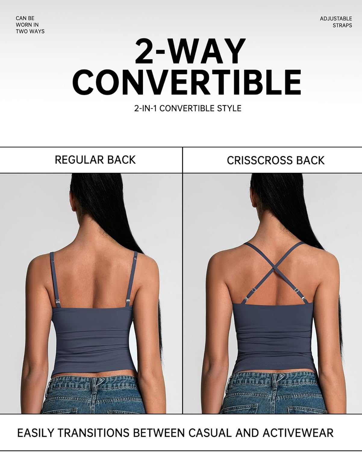 Women's Scoop Neck Tank Top Adjustable Spaghetti Strap Camisole Going Out y2k Tops Slim Fit Cami Tank - Image 4