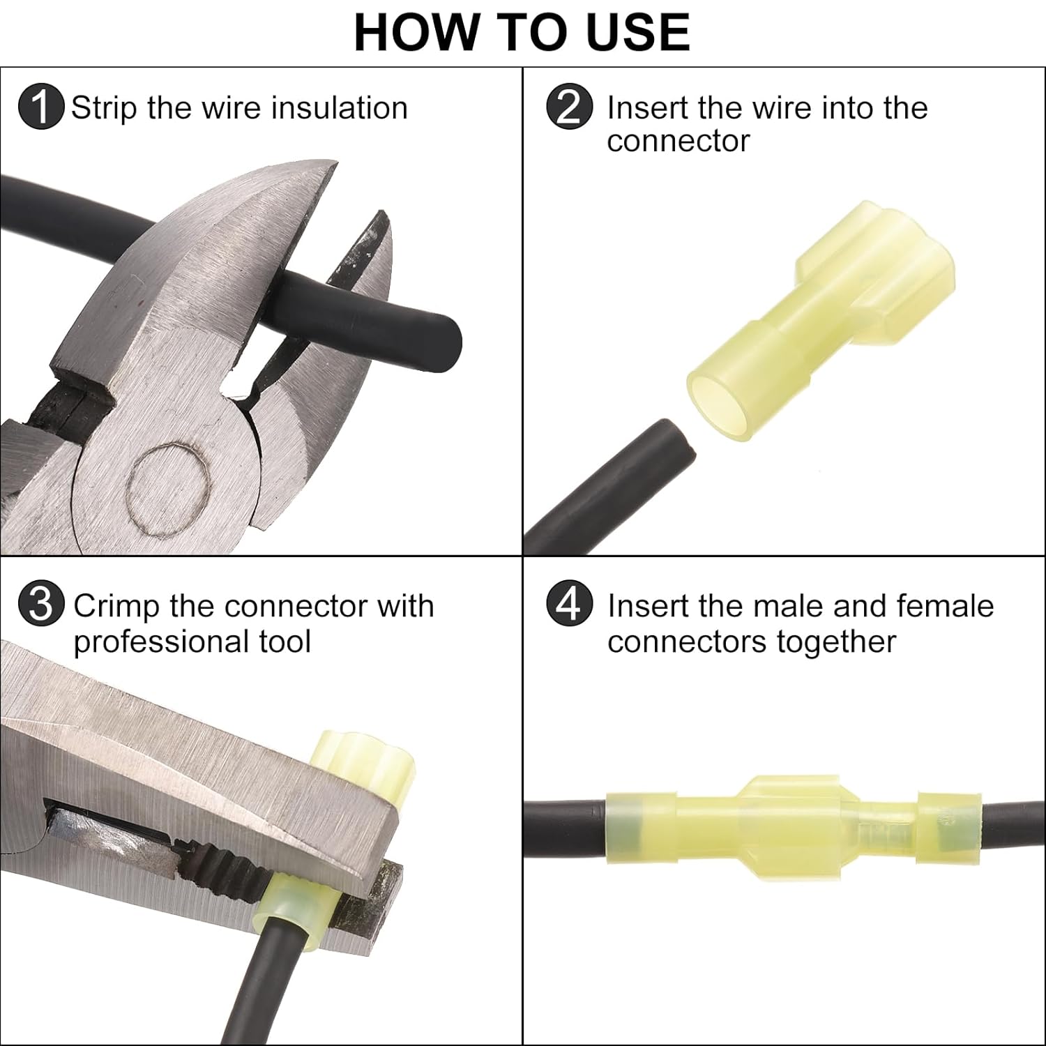 MECCANIXITY 150PCS Female Spade Connector, 22-18 AWG Nylon Quick Disconnect Wire Connector Crimp Terminal Insulated for Automotive Boat Marine, Red