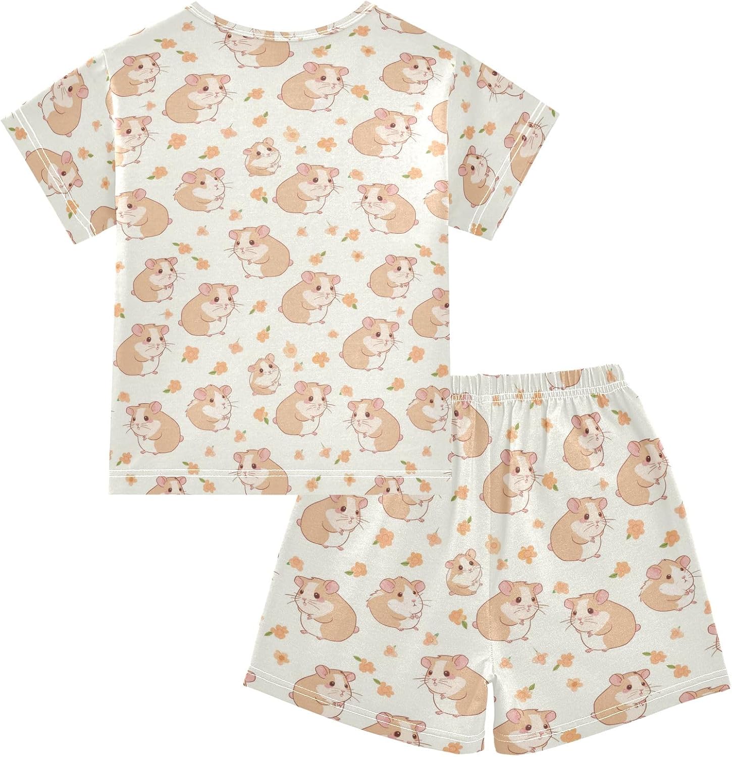 Capybara with Strawberry Summer Cute Pajama Sets, Short Sets for Sleep Wears