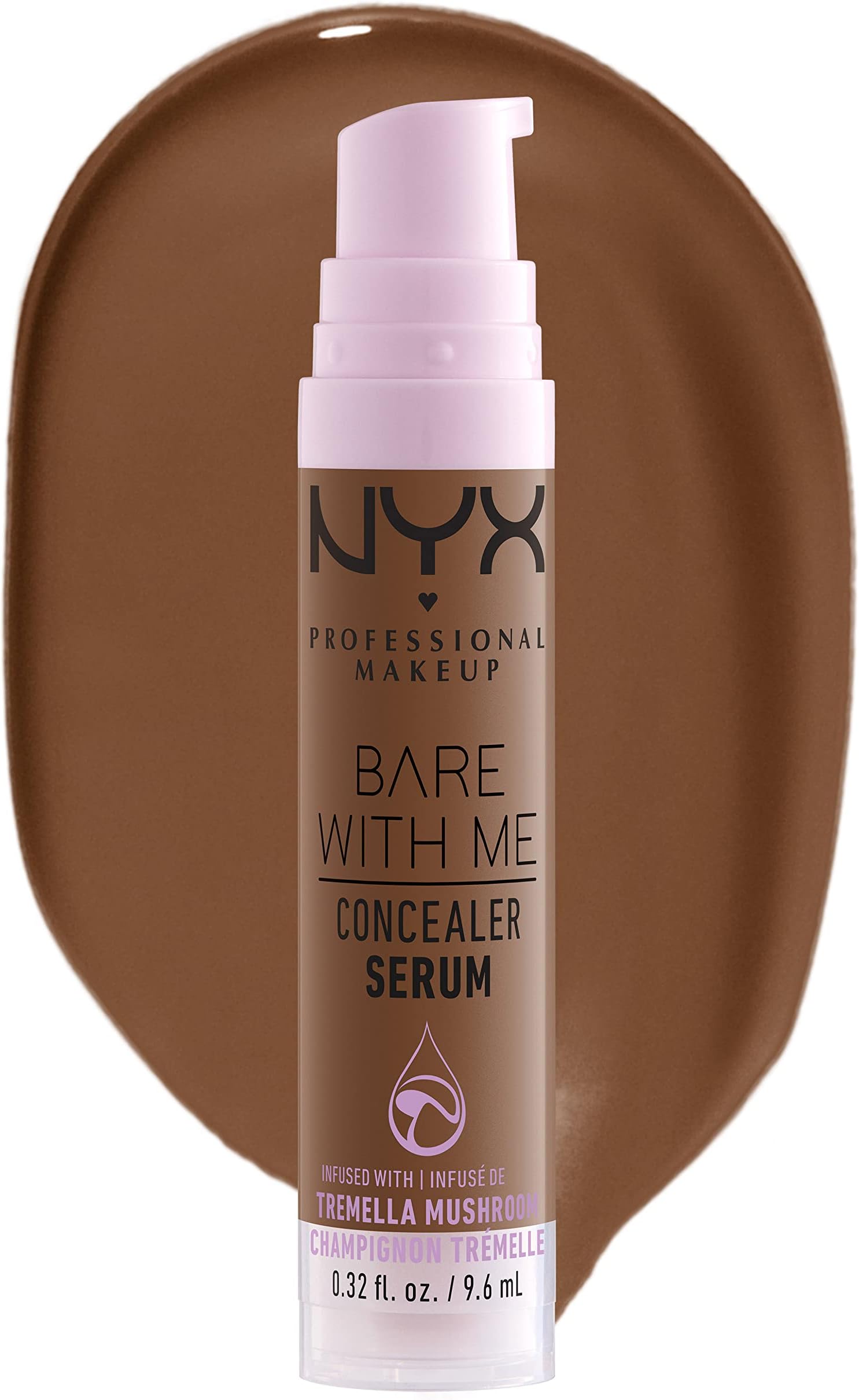 NYX PROFESSIONAL MAKEUP Bare With Me Concealer Serum, Concealer Makeup For Up To 24Hr Hydration - Mocha