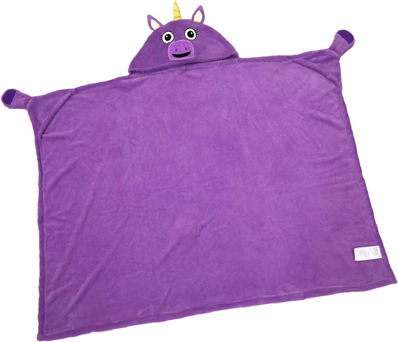 Super Soft Blanket for Kids - Hooded, Blanket, Robe - Comfy Throw Blanket, Purple Unicorn; Warm Fuzzy Blanket, stuffed animal blanket - Machine Washable - Perfect for Sleepovers!