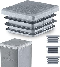 EMFA Lamellar Plugs, 20 x 20 mm, Grey, Plastic Square Plugs for Square Pipes, End Caps for Pipe Cover, Pack of 4