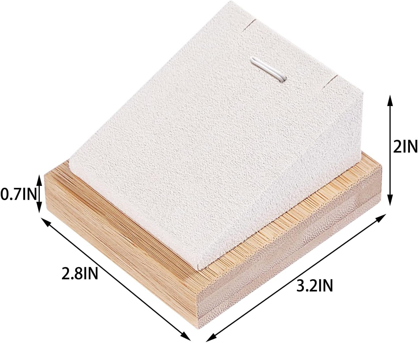 Coward 4Pcs Bamboo Necklace Holder Organizer Pendant Jewelry Dispaly Stand for Selling Pandent Rack for Home Bedroom Drawer (Beige Velvet)
