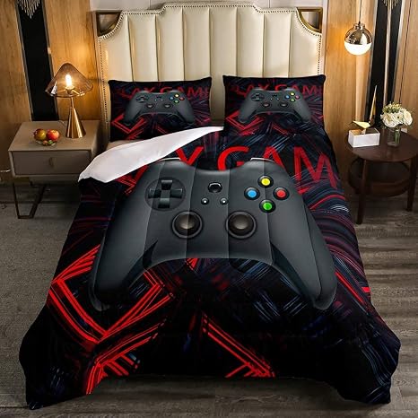 Amazon.com: Erosebridal Juego de edredón para juegos individual, edredón de  plumón de Gamepad, edredón acolchado para niños y niñas, juego de edredón  ligero con controlador de videojuegos, negro, edredón con 1 funda