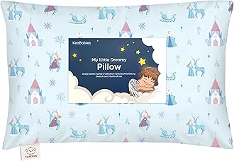 Toddler Pillow with Cover Made of Soft Organic Cotton for Sleeping, Washable and Breathable, Toddler Travel (Enchanted Frost)