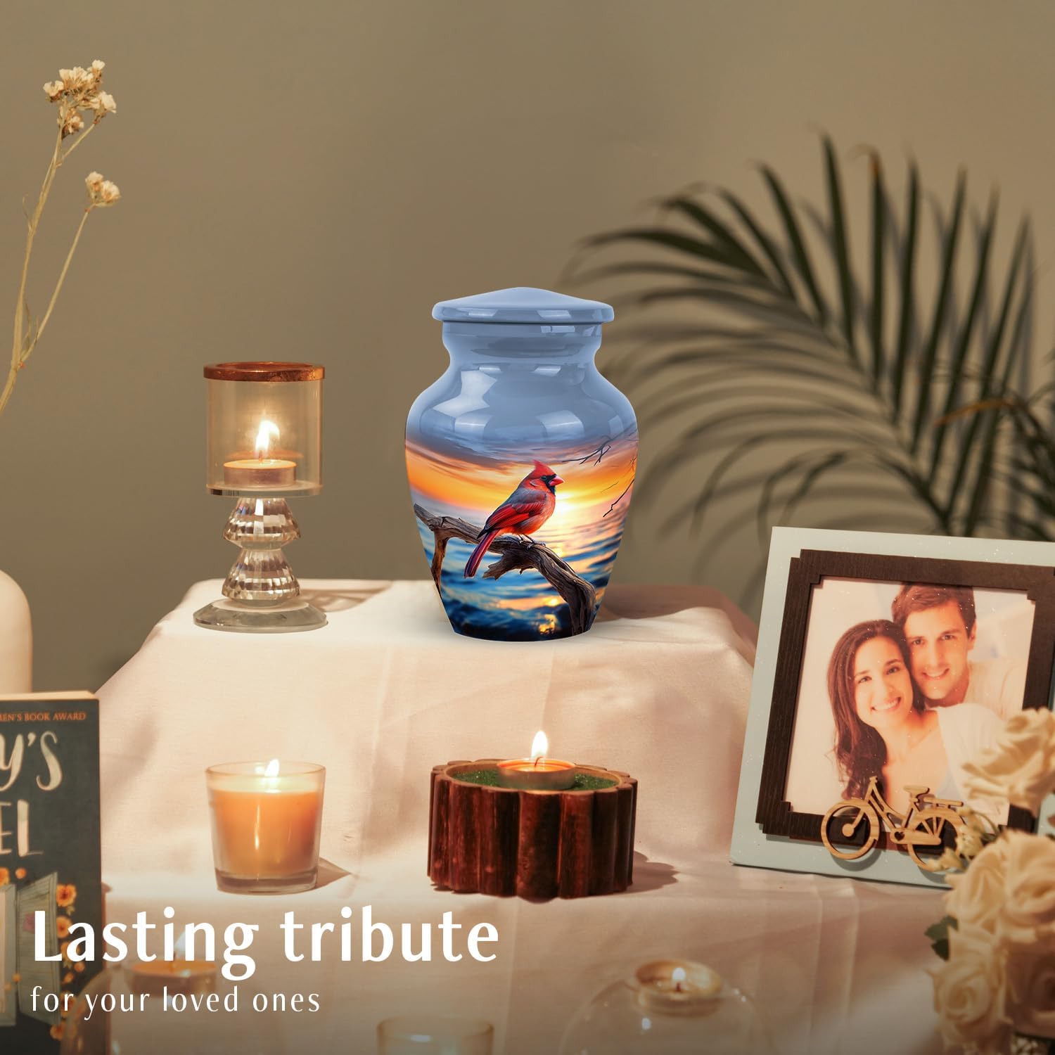 Red Cardinal Bird Urn for Ashes for Women & Man, Small Keepsake Urns for Human Ashes Adult Male, Cremation Memorial Urn for Man 3Inch