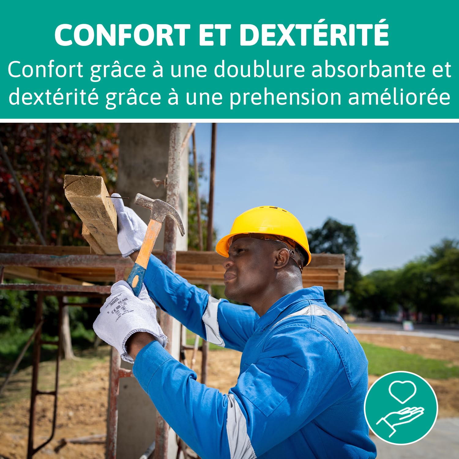 Ansell ActivArmr 42-474, Gants de travail résistants à la chaleur, Gants de protection EPI sécurisés, Gants nitrile XL pour la mécanique et l'utilisation de produits chimiques, Gris, 12 paires