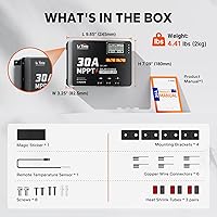Vista 2 de LiTime 30 Amp MPPT 12V/24V/Auto CC de entrada controlador de carga solar, módulo Bluetooth incorporado, pantalla LCD con parámetros ajustables