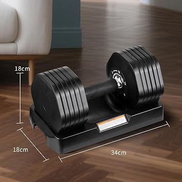 TRIOBLADE 24KG/40KG Adjustable Dumbbells for Saving Place Weights Dumbbells Set 15in1 /17in1 Fast Weight Changes NonSlip Handle Home Gym Strength Training Equipment