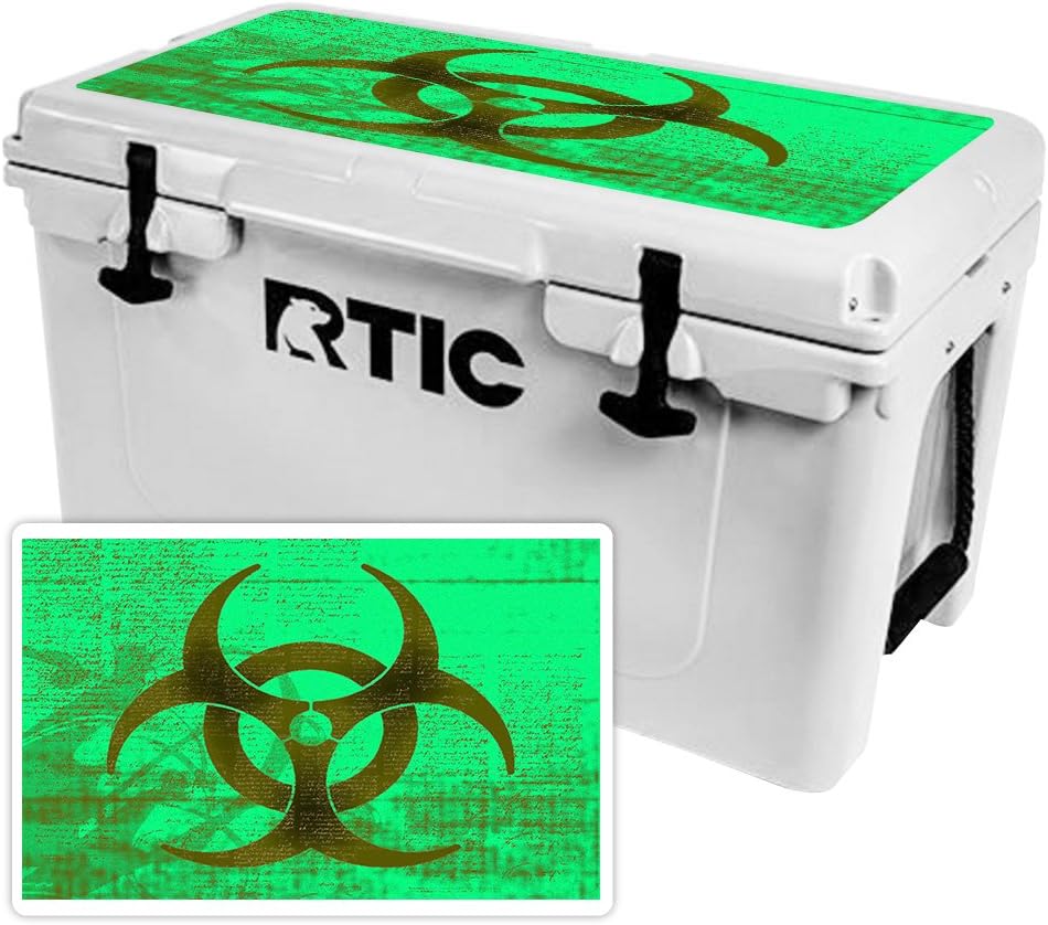 MightySkins (Cooler Not Included) Skin Compatible with RTIC 45 Cooler Lid (2017 Model) - Biohazard | Protective, Durable, and Unique Vinyl Decal wrap Cover | Easy to Apply | Made in The USA