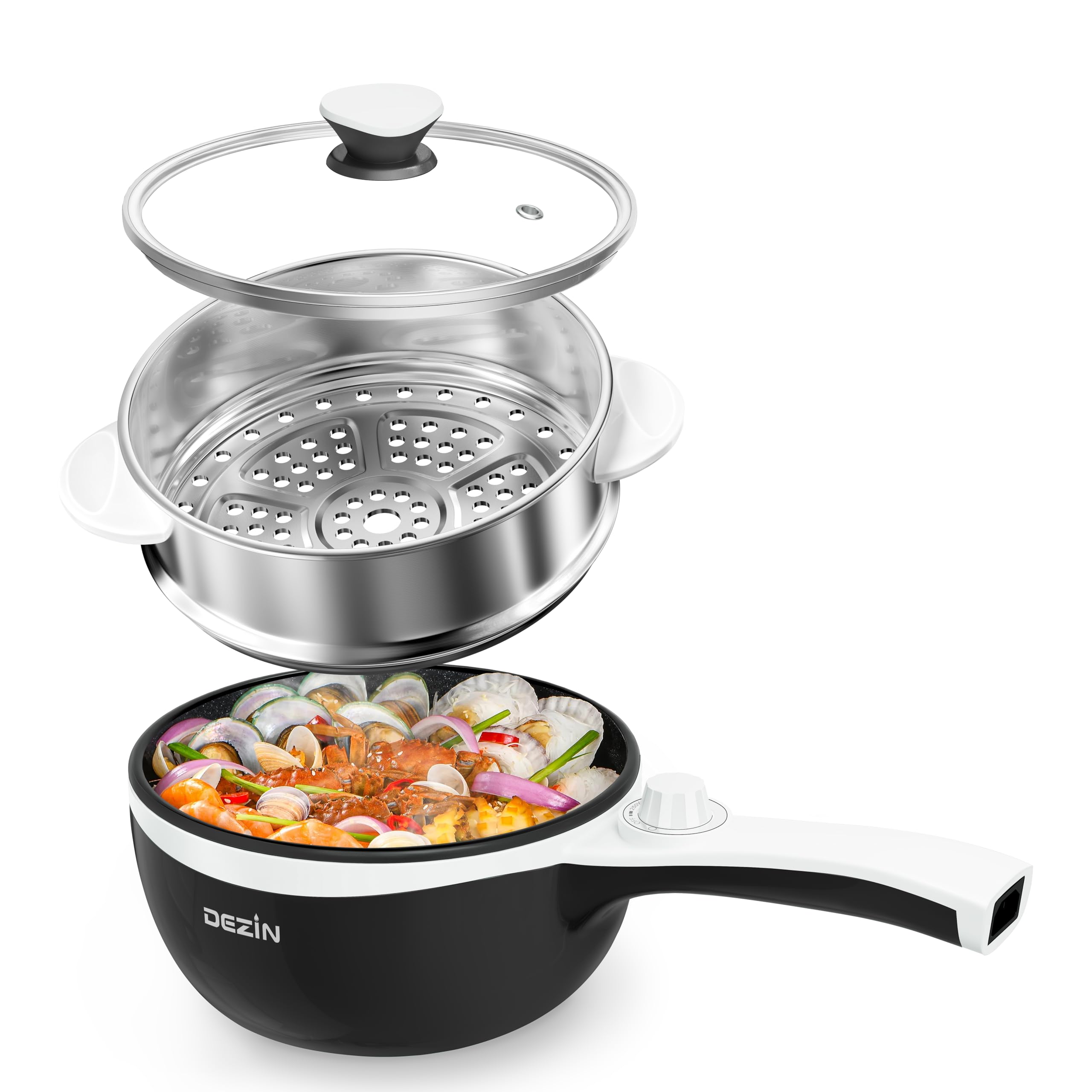 Amazon.com: Dezin Hot Pot Electric with Steamer Upgraded, Non